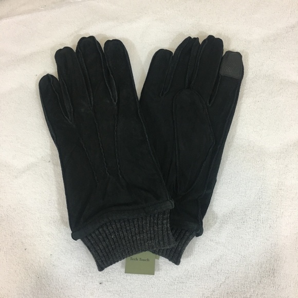 Goodfellow Black Pig Leather and Polyester Gloves - Picture 12 of 15
